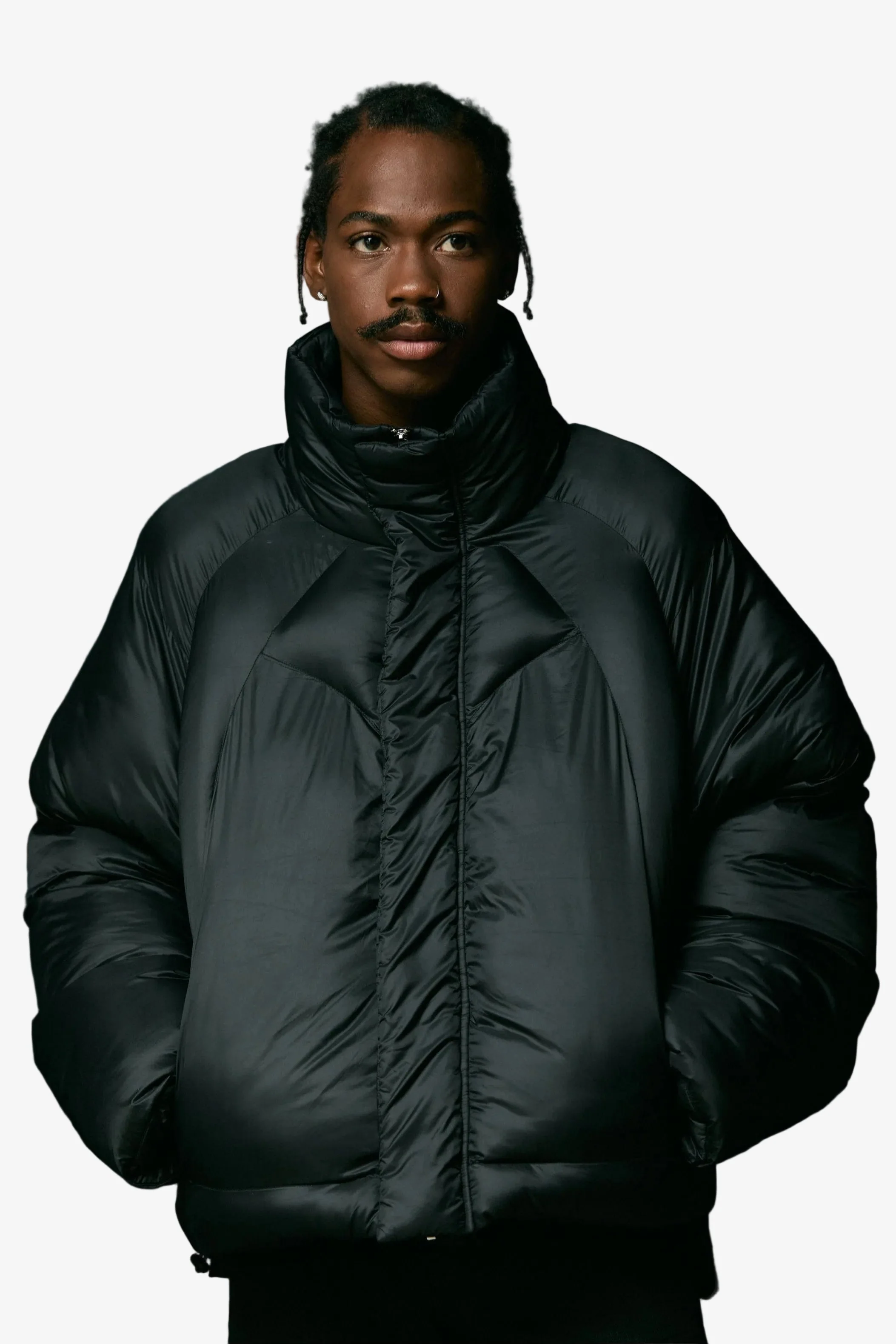 Silnt Chptrs Runner Puffer Jacket - Cropped Black - Image 2