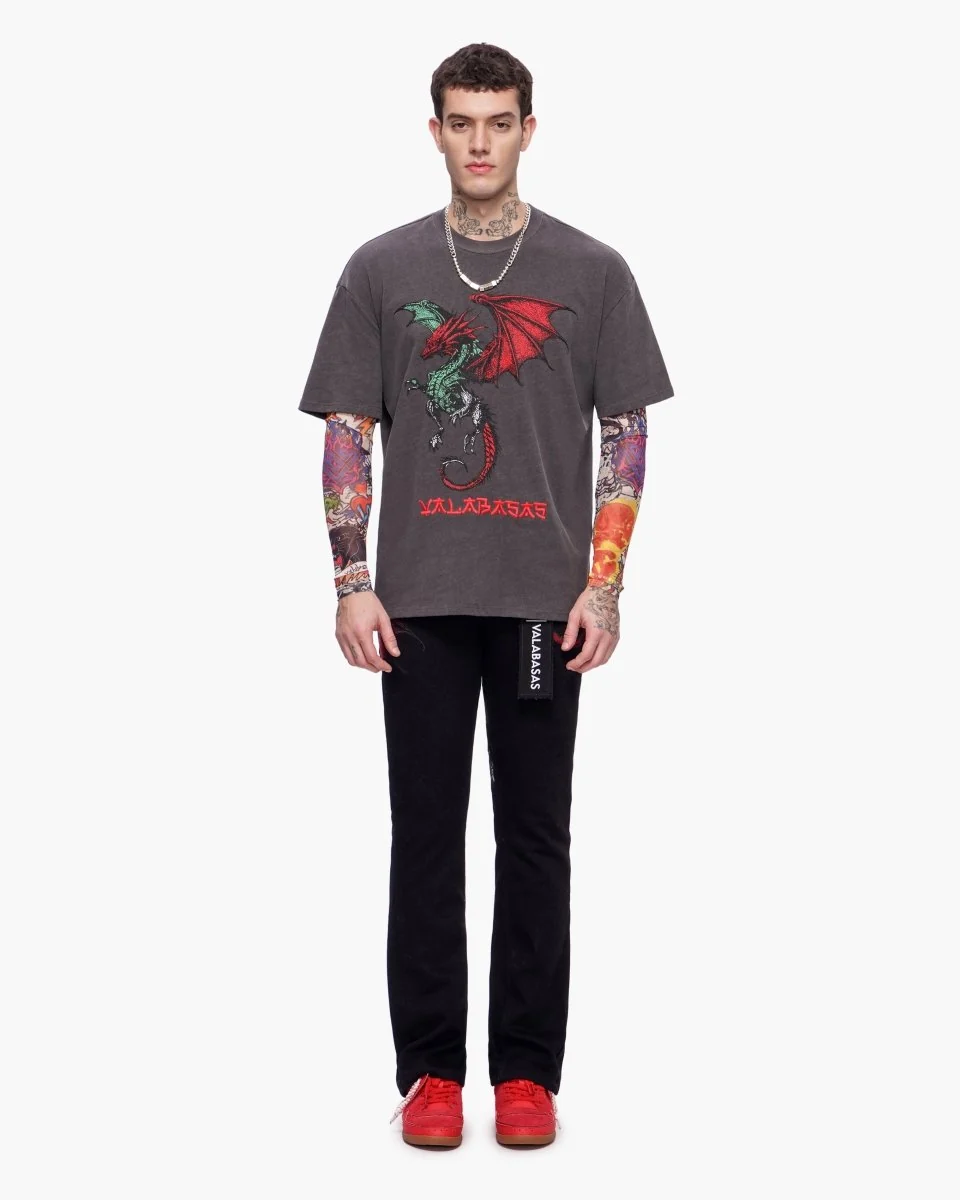 Valabasas Dragon Jeans - Stacked Black - Image 11