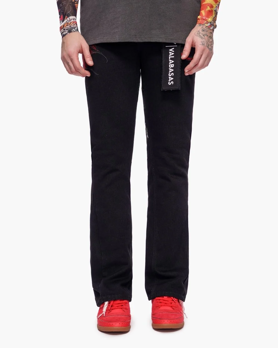 Valabasas Dragon Jeans - Stacked Black - Image 7