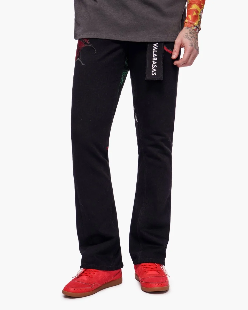 Valabasas Dragon Jeans - Stacked Black - Image 8
