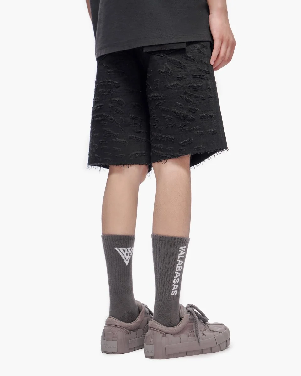 Valabasas Scrape Shorts - Distressed Denim - Image 5