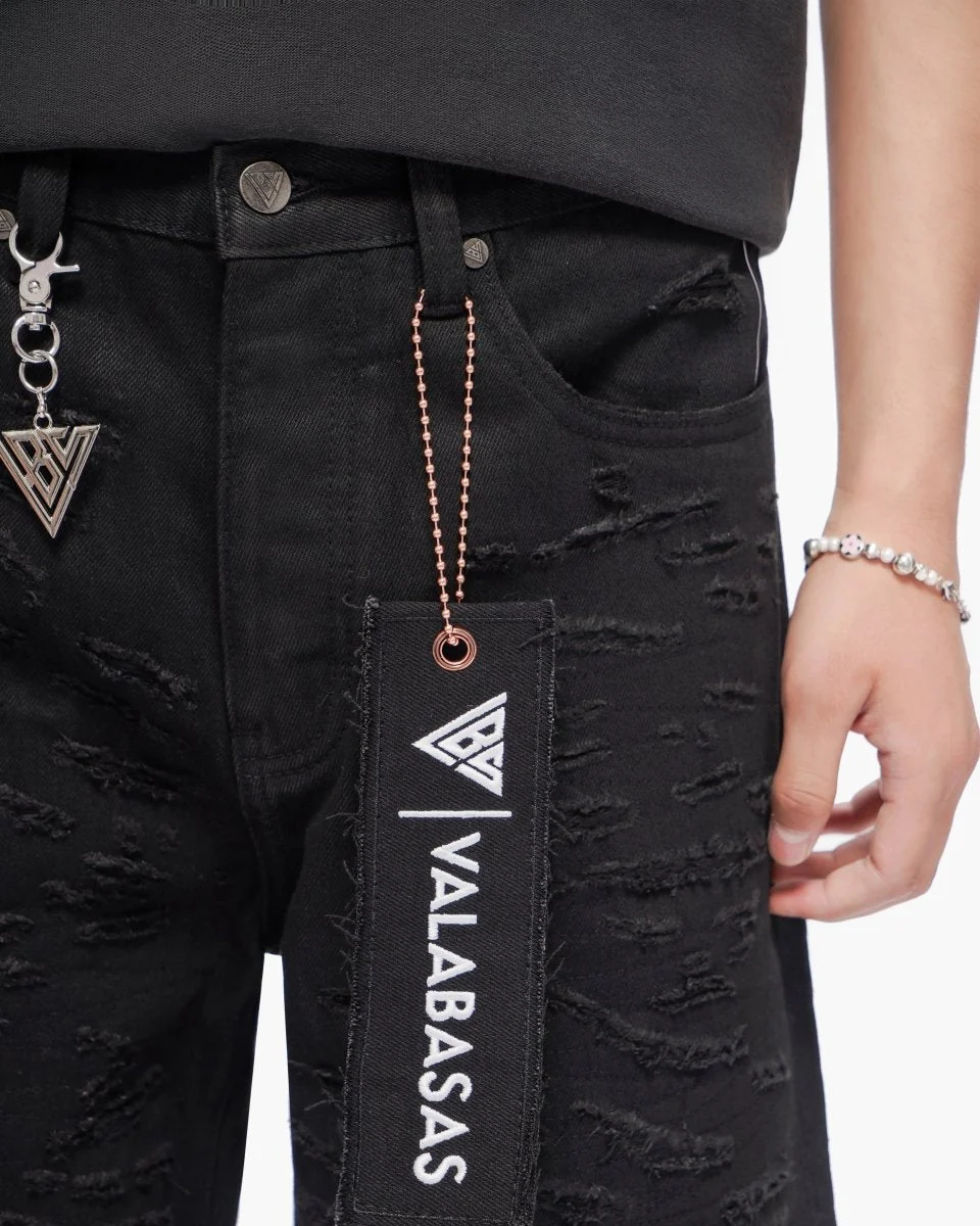 Valabasas Scrape Shorts - Distressed Denim - Image 8