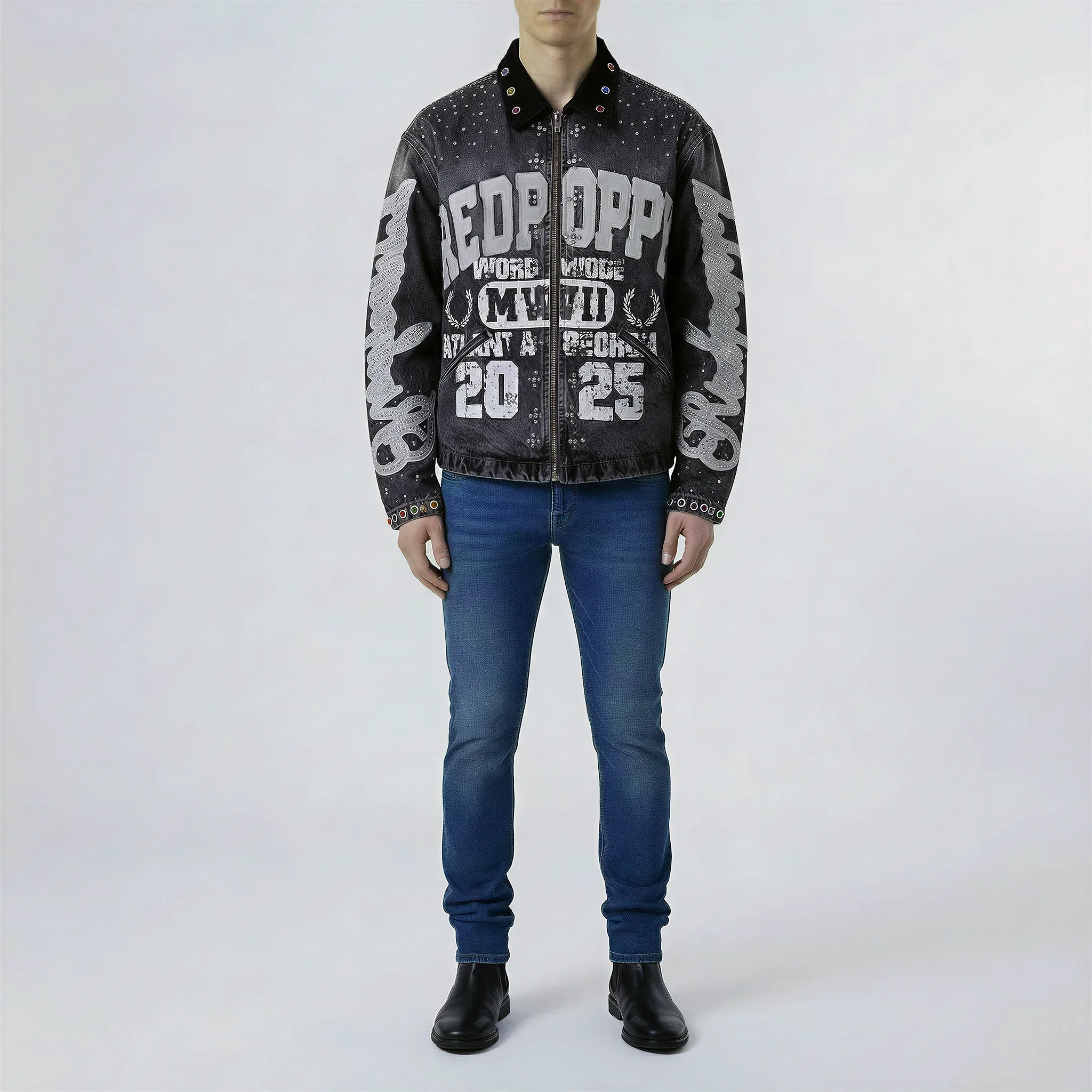 Red Poppy Embellished Jacket - Graphic - Image 3