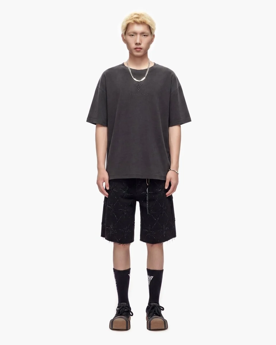 Valabasas Star Shorts - Raw Hem Jet Black - Image 10