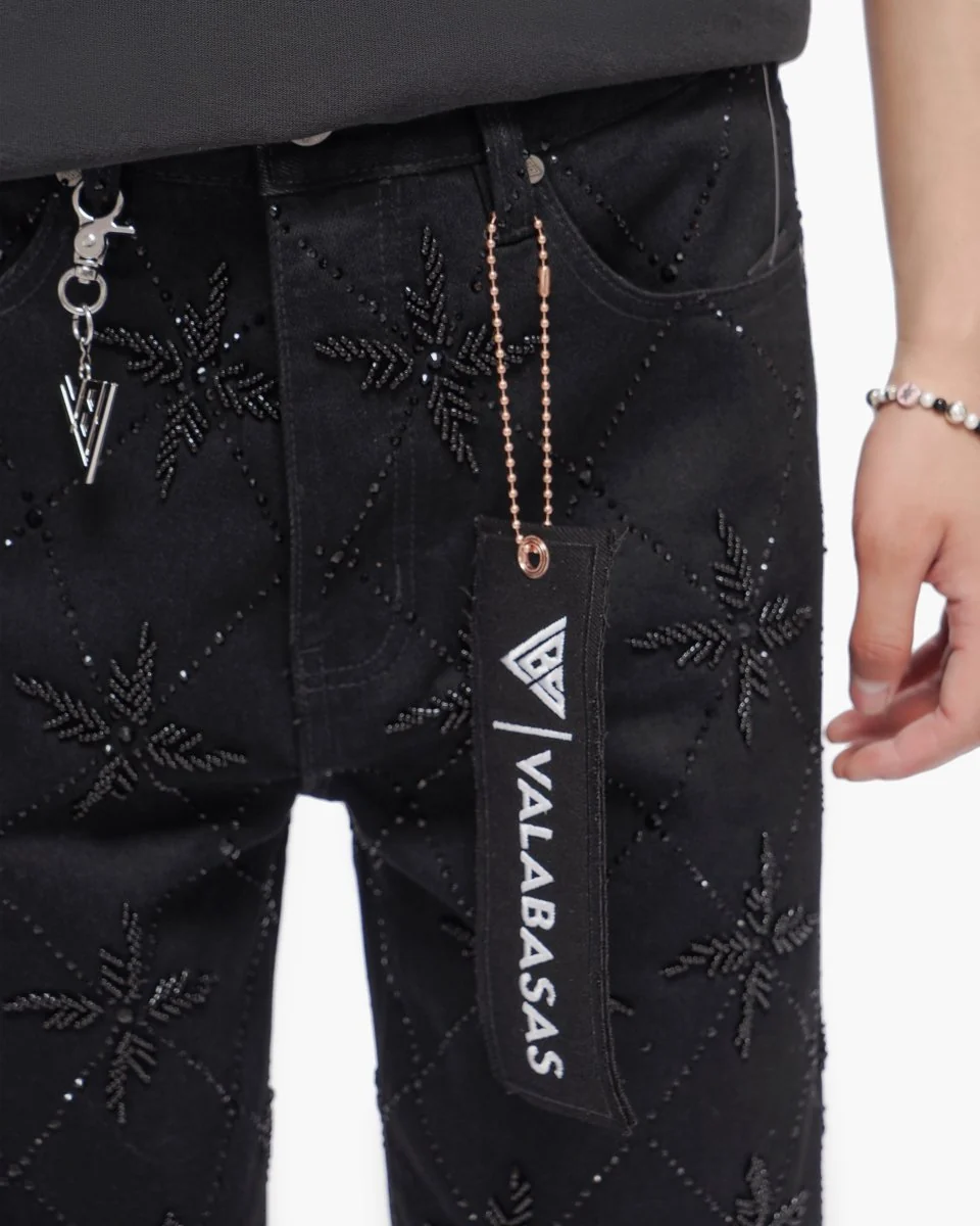 Valabasas Star Shorts - Raw Hem Jet Black - Image 3