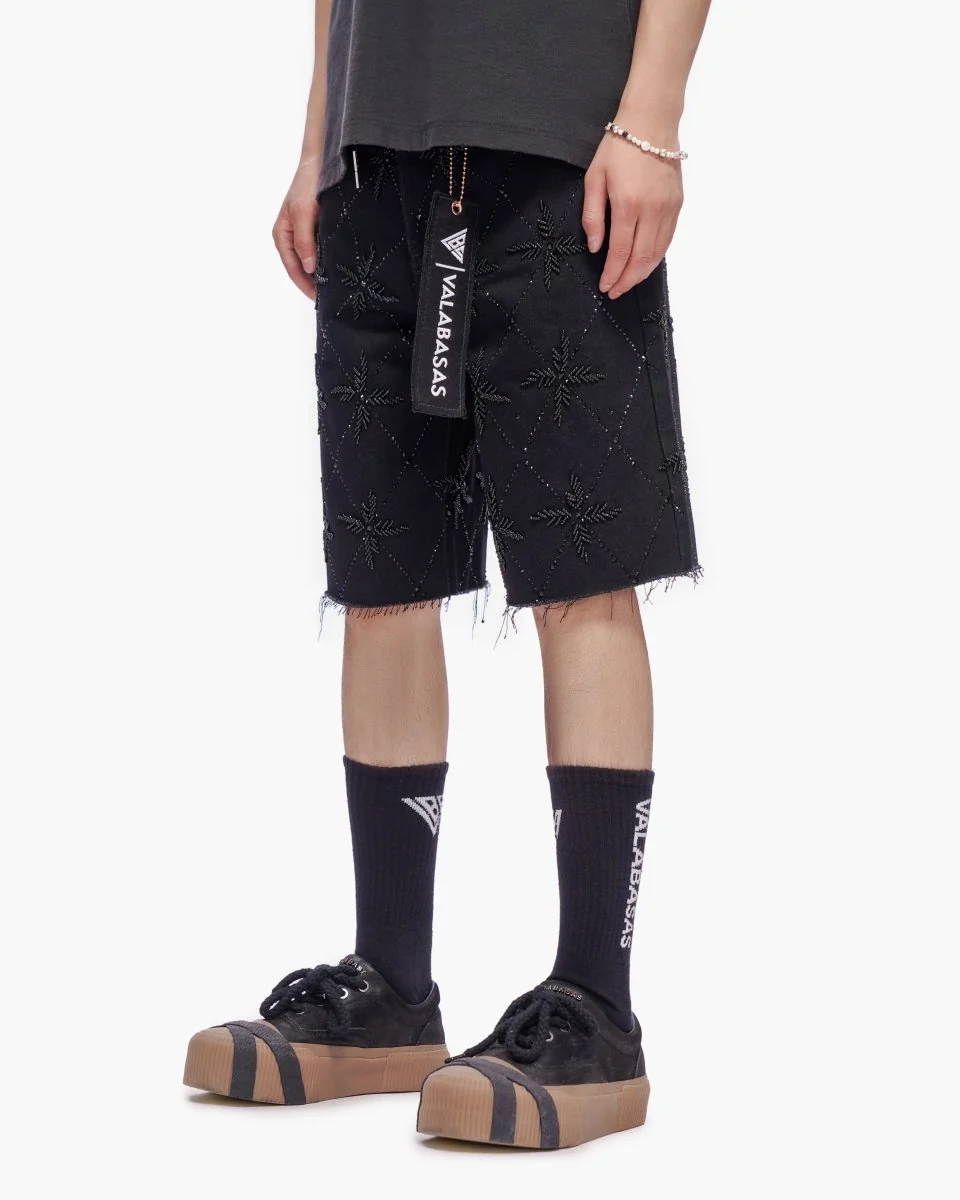 Valabasas Star Shorts - Raw Hem Jet Black - Image 6