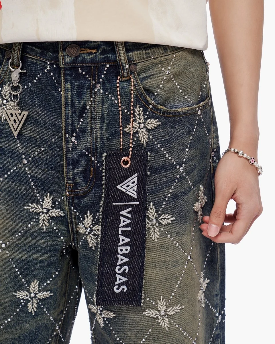 Valabasas Shata Shorts - Embroidered Medium Blue - Image 3