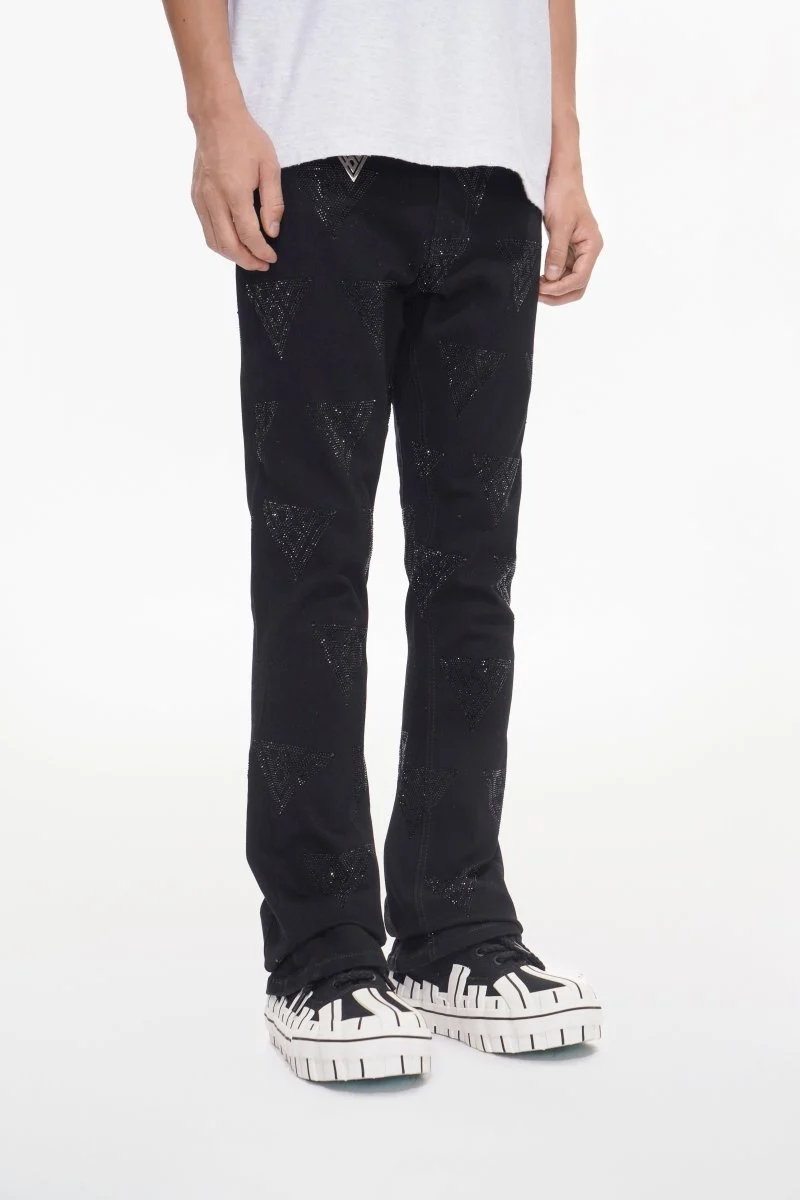Valabasas Stacked Flare Men's Jeans Jet Black - Image 8