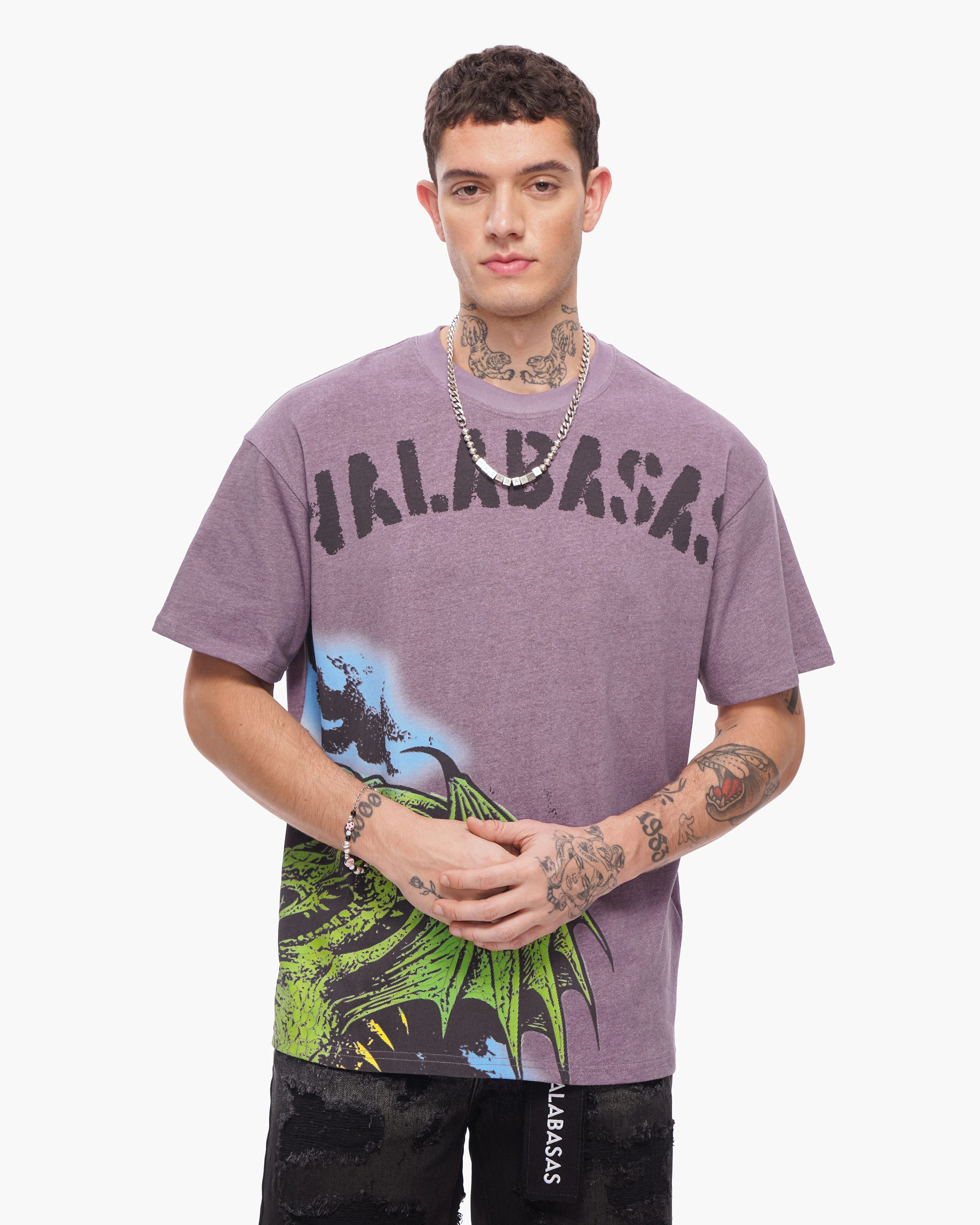 Valabasas Winged Dragon Tee - Relaxed Fit Purple - Image 5