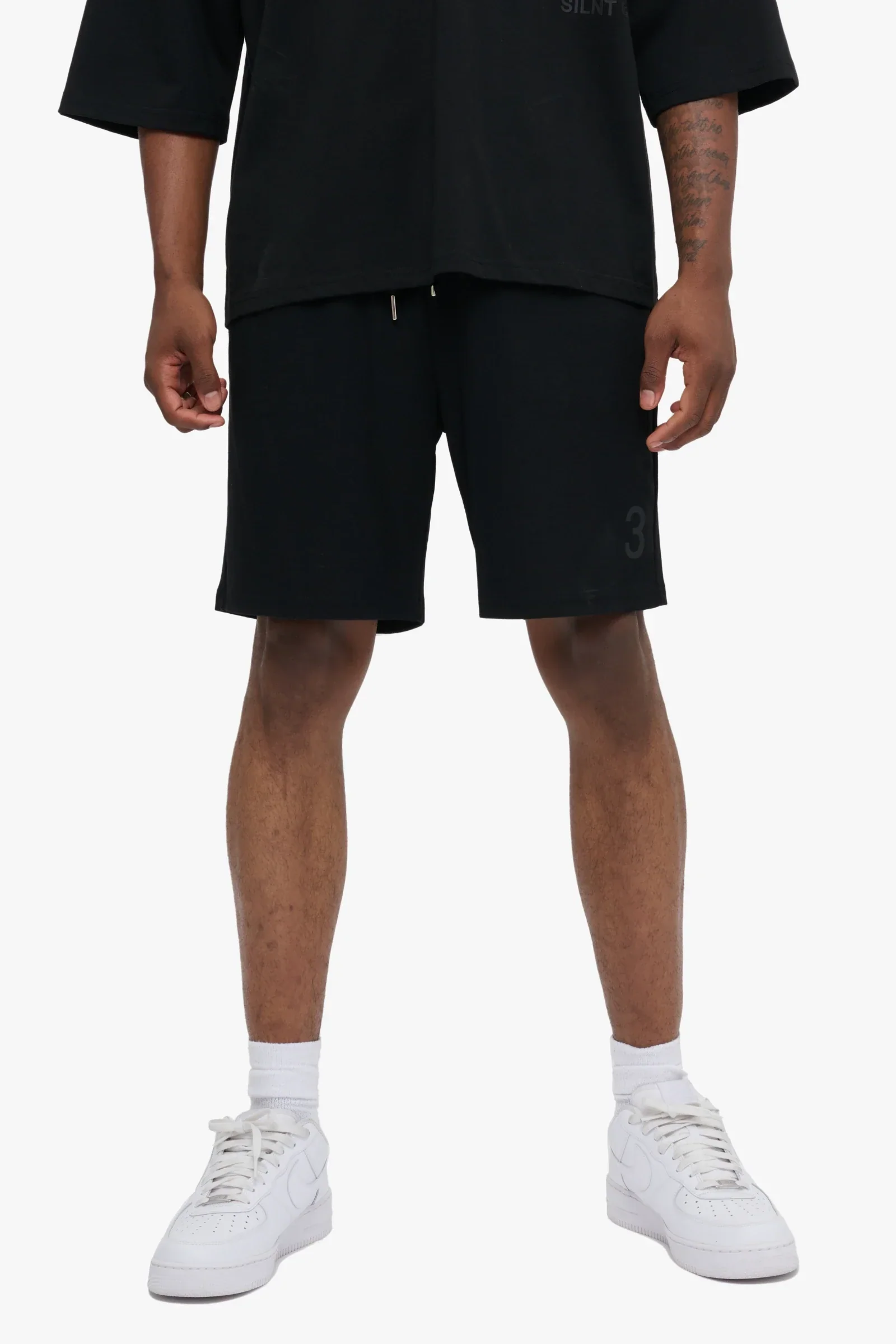Silnt Chptrs Number Shorts - Elastic Waistband Black - Image 9
