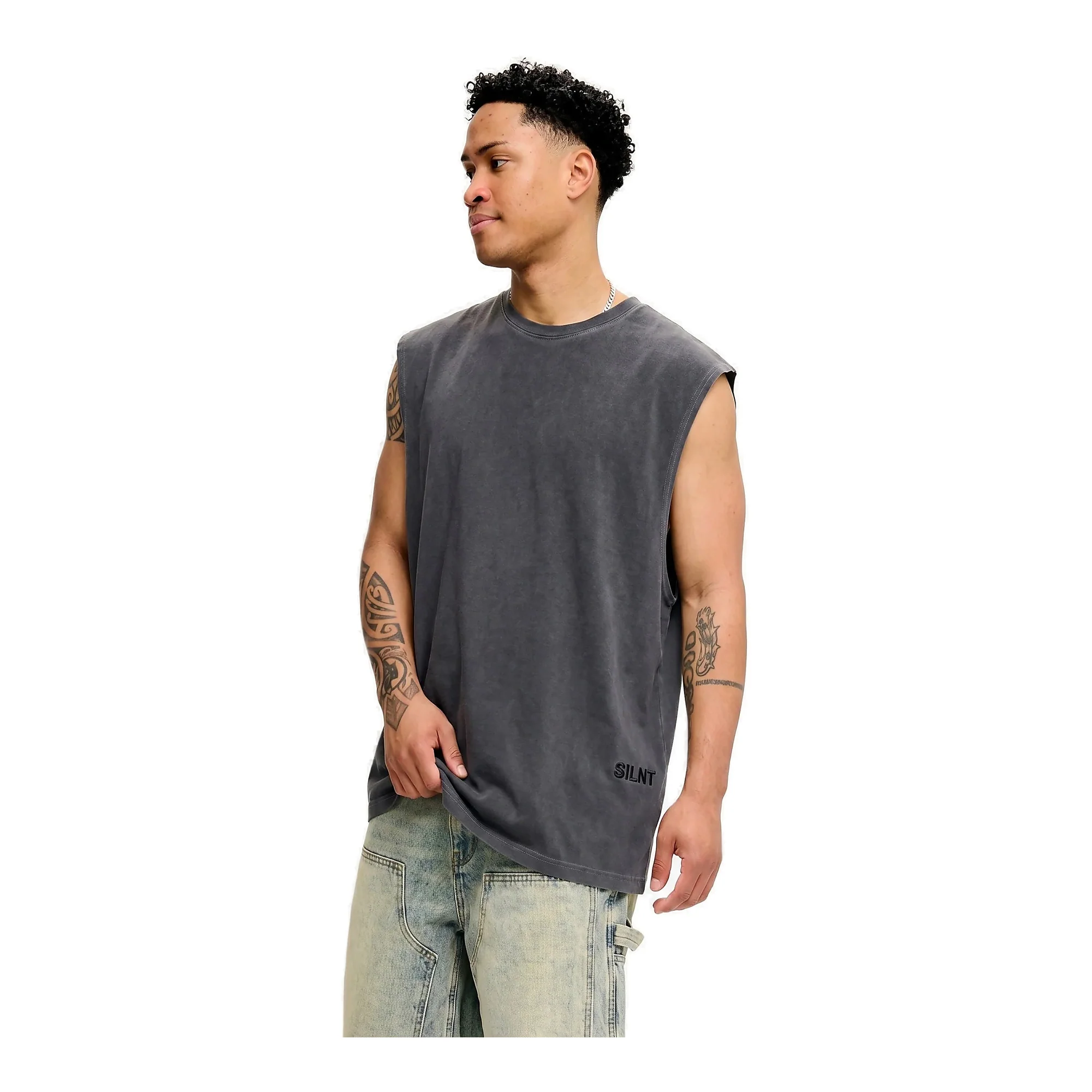 Silnt Chptrs Detached T-Shirt - Oversized Black