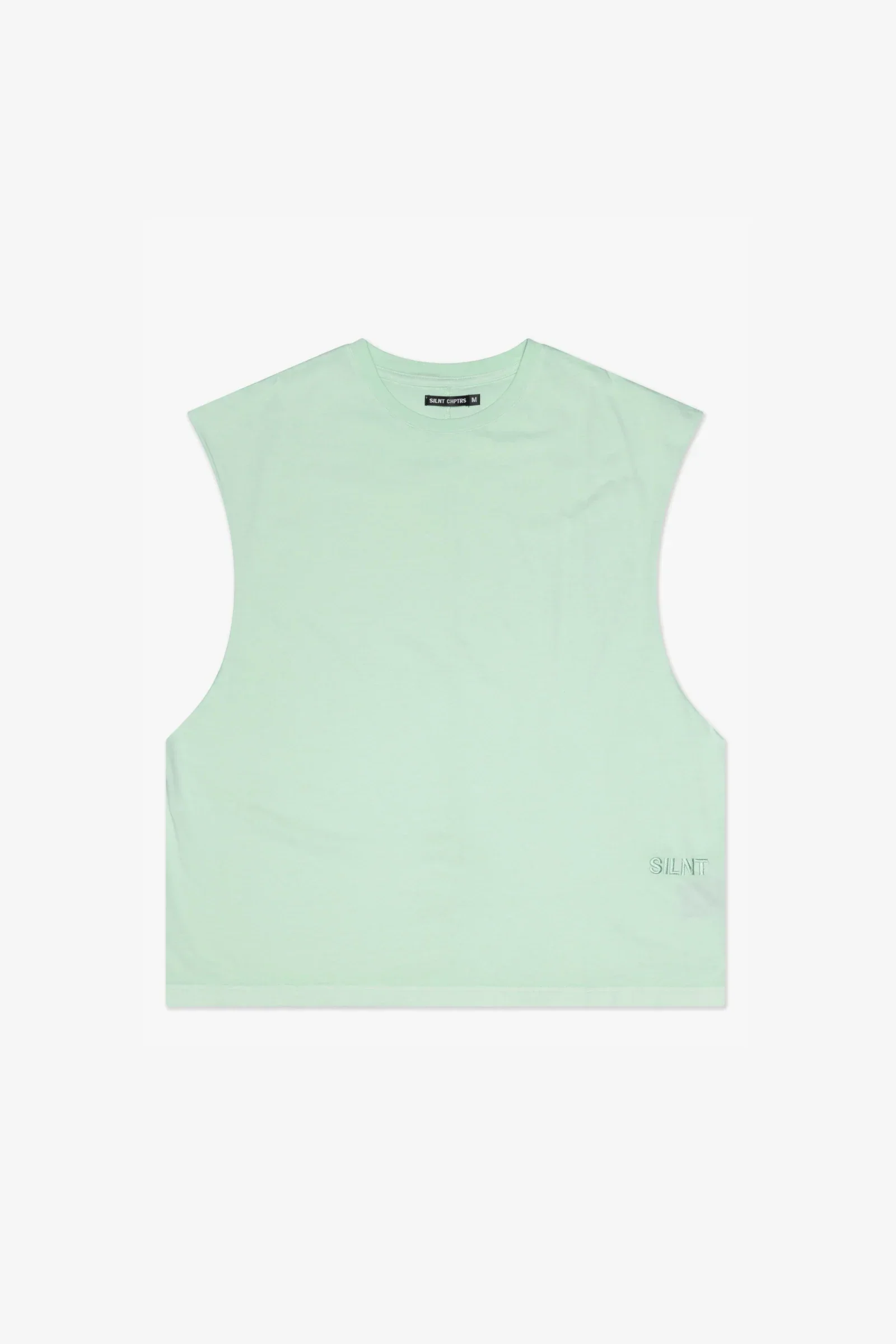 Silnt Chptrs Raw T-Shirt - Sleeveless Green - Image 3