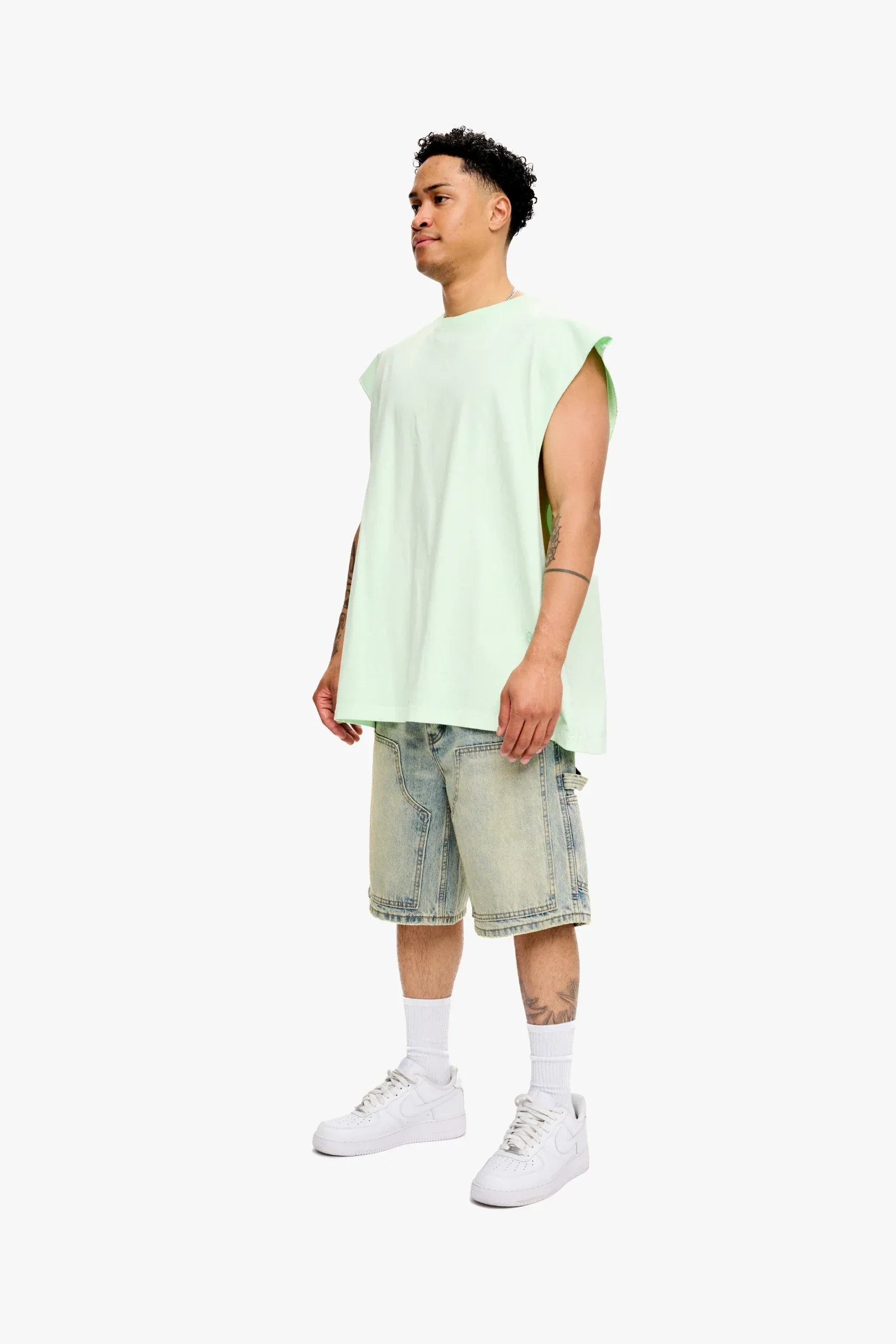 Silnt Chptrs Raw T-Shirt - Sleeveless Green - Image 7