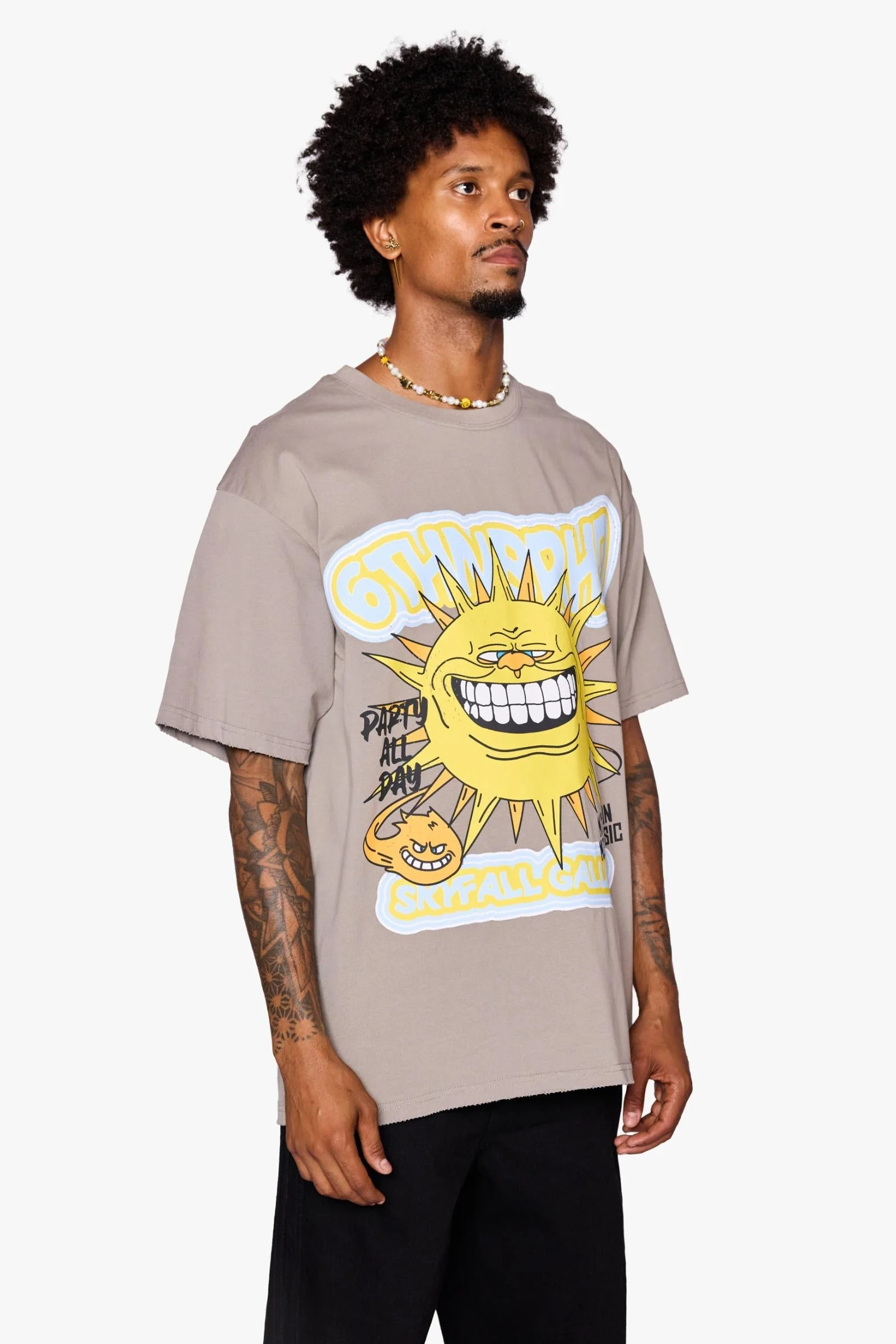6Th Nbrhd Skyfall Men's T-Shirt Grey - Image 6