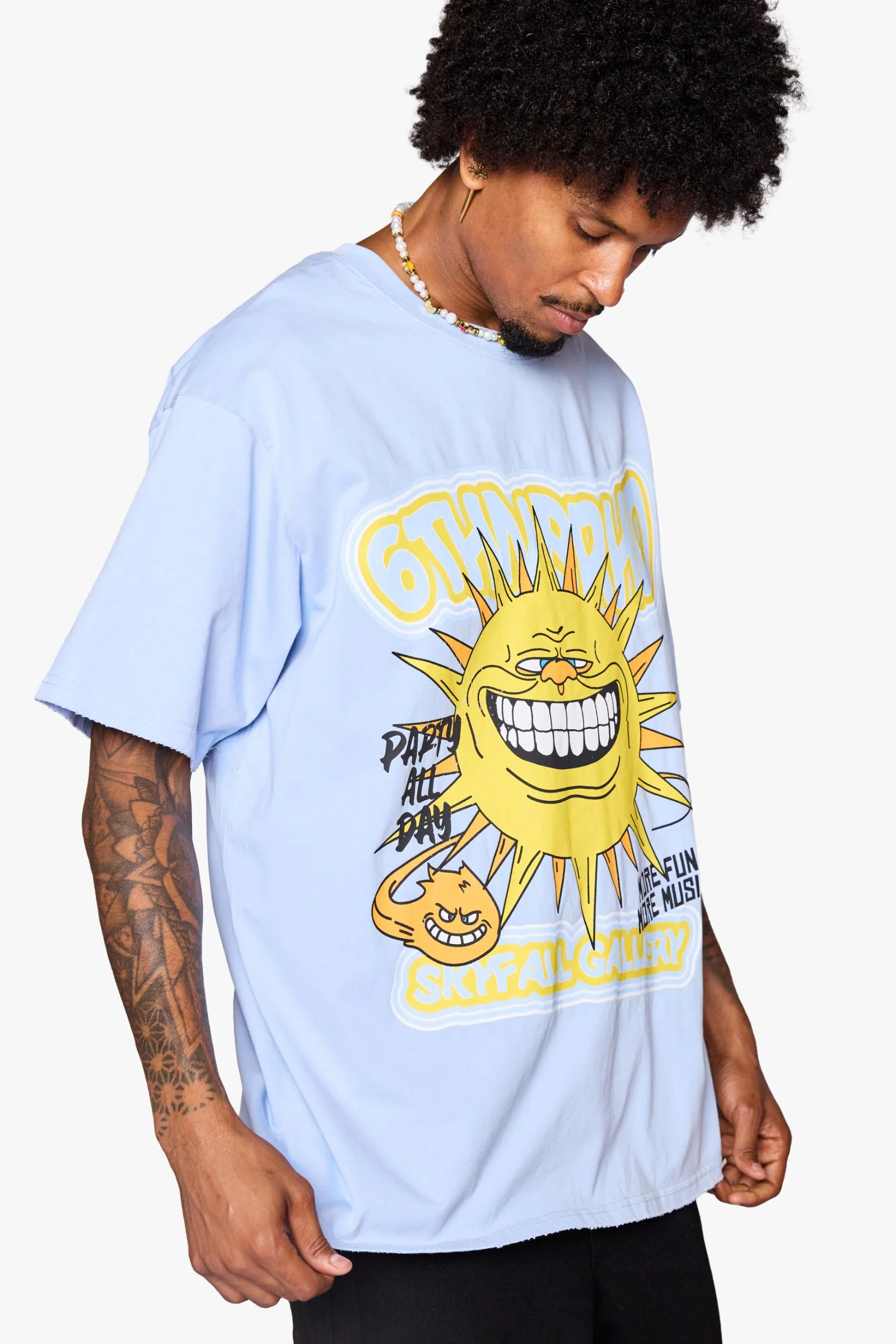6Th Nbrhd Skyfall Men's T-Shirt Sky - Image 4