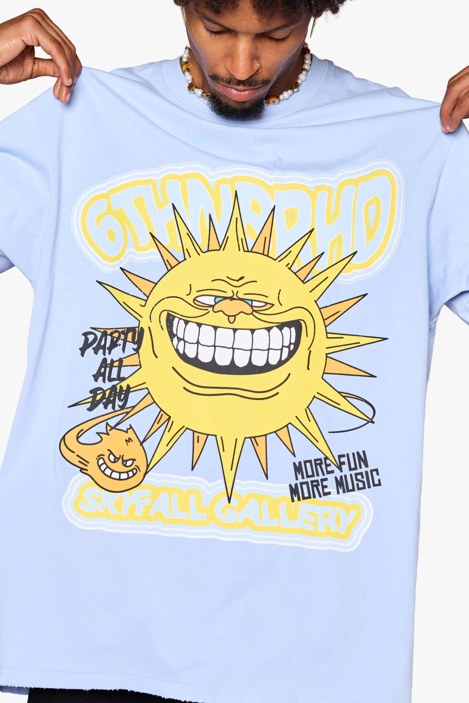 6Th Nbrhd Skyfall Men's T-Shirt Sky - Image 5