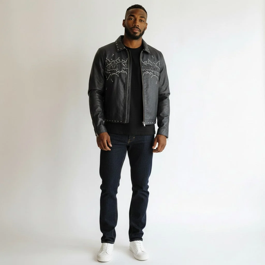 6th Nbrhd Chest Graphic Jacket - Studded Black - Image 4