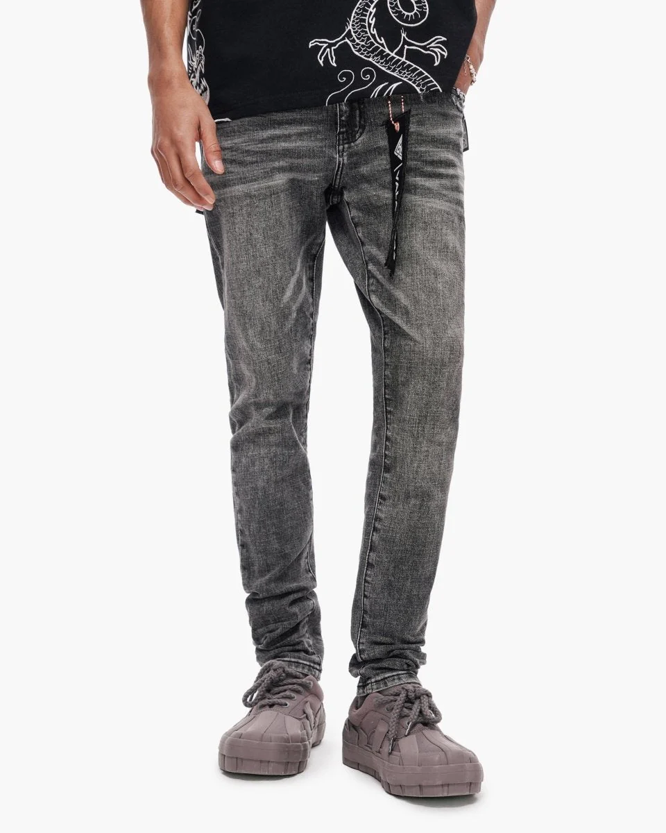 Valabasas Vintage Skinny Jeans - Reinforced Stitching Grey - Image 3