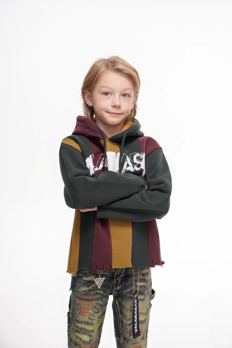 Valabasas Slipped Kids Hoodie Green - Image 5
