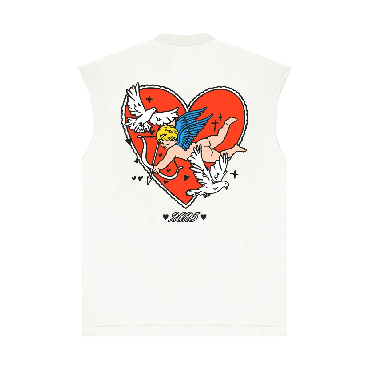 Lonely Hearts Faith Hope Love T-Shirt - Graphic Offwht - Image 2