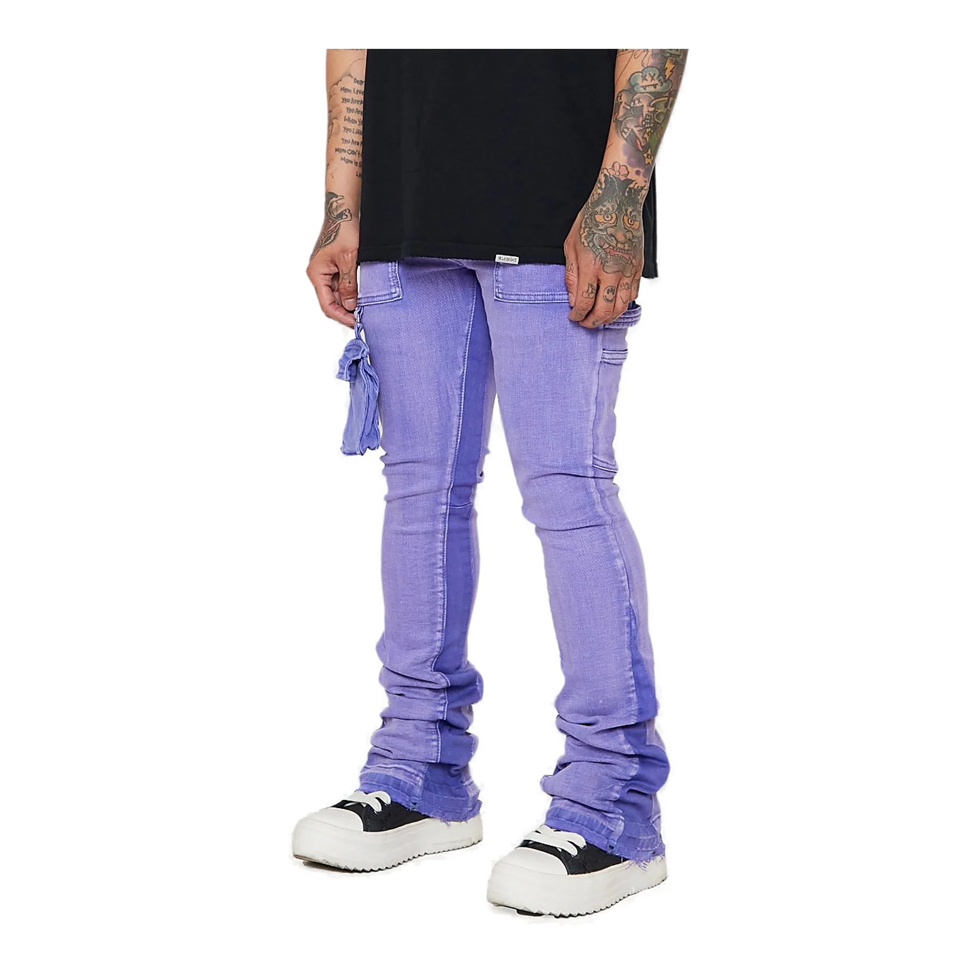 Valabasas Pocket Jeans - Stacked Flare Purple