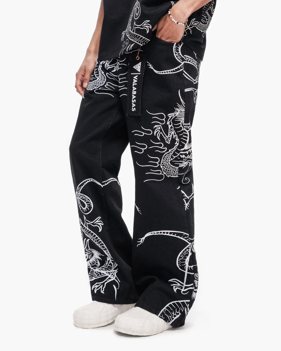 Valabasas Dragon Jeans - Baggy Fit Jet Black - Image 6