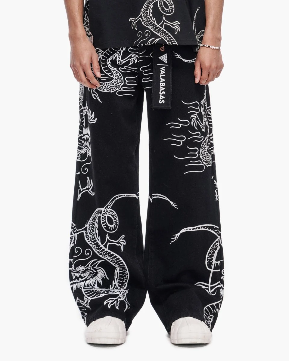 Valabasas Dragon Jeans - Baggy Fit Jet Black - Image 8
