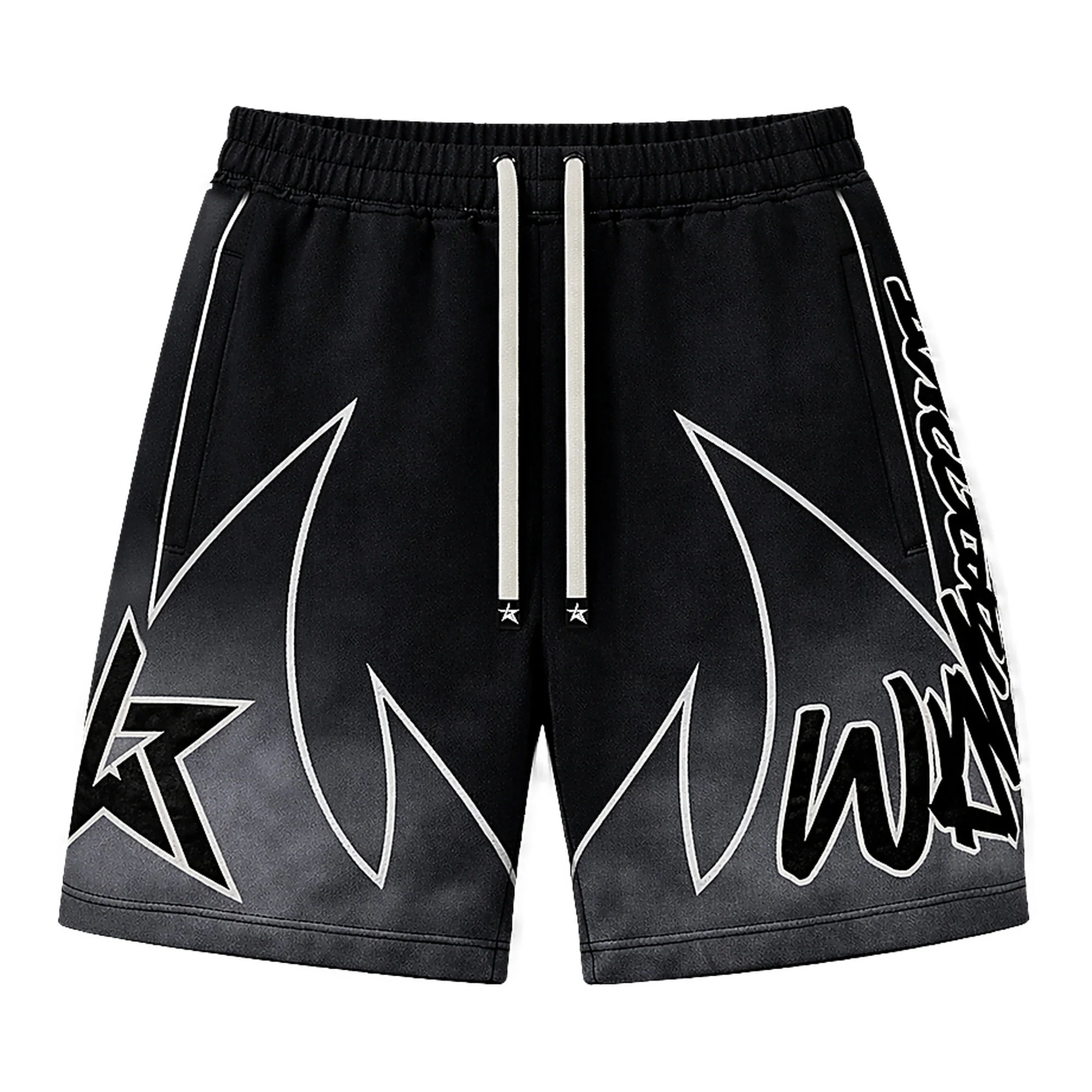 Wknd Riot Flame Shorts - Graphic Black