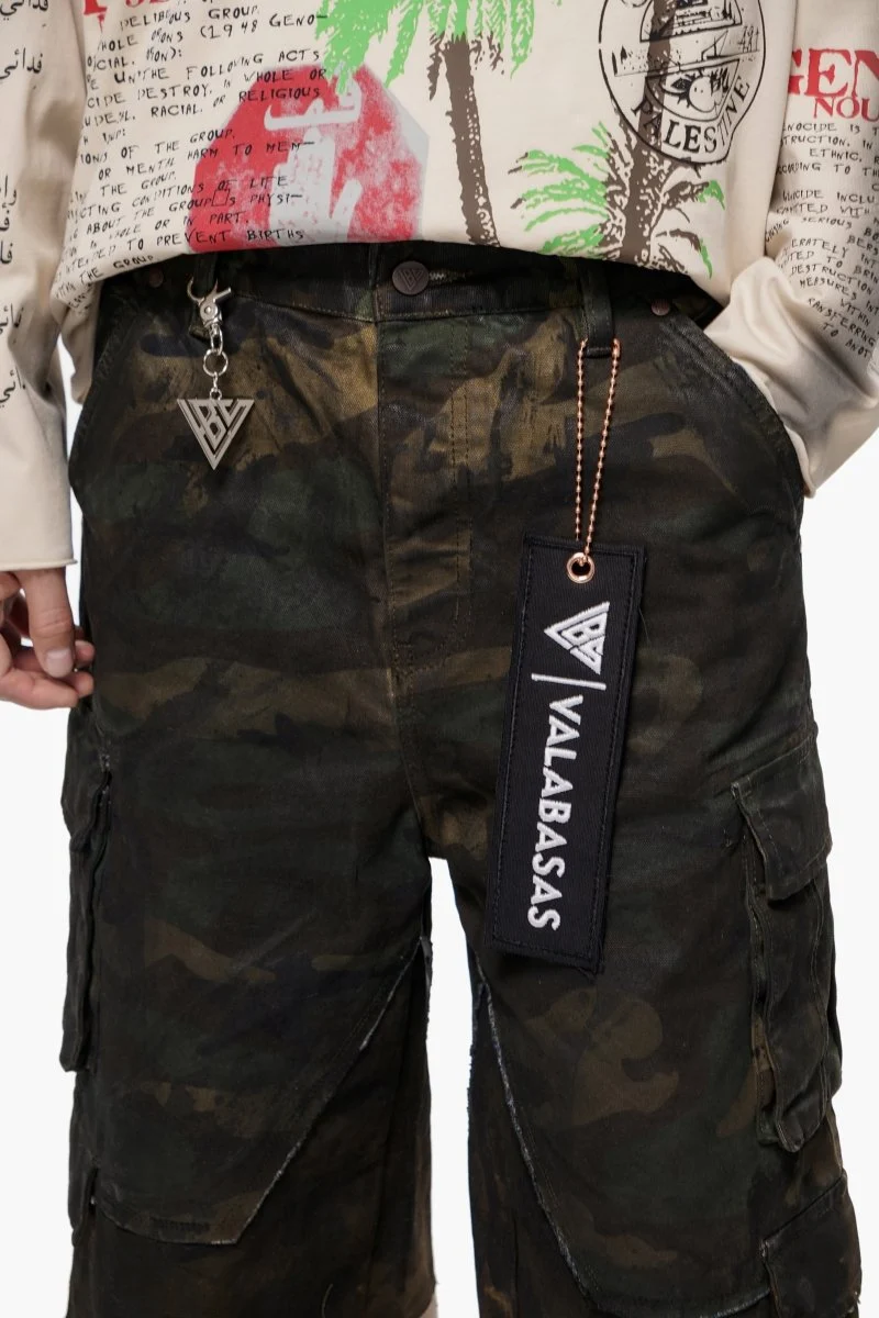 Valabasas Camo Cargo Shorts - Raw Hem - Image 3