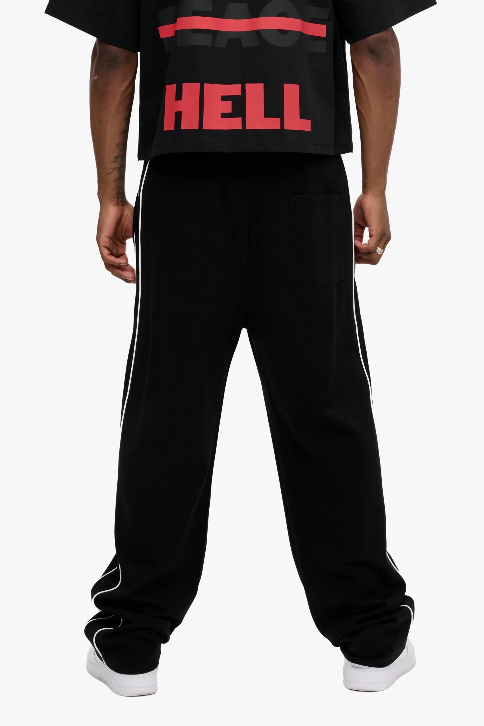 Silnt Chptrs Side Stripe Track Pants - Straight Leg Black - Image 7