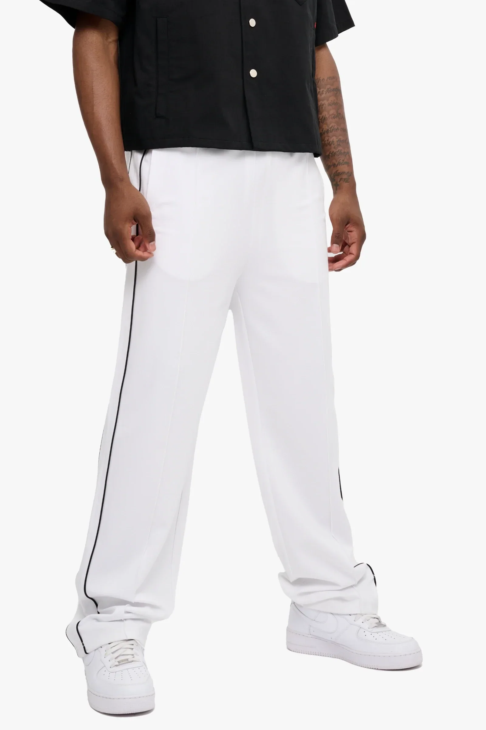 Silnt Chptrs Side Stripe Pants - Elastic Waistband White - Image 2