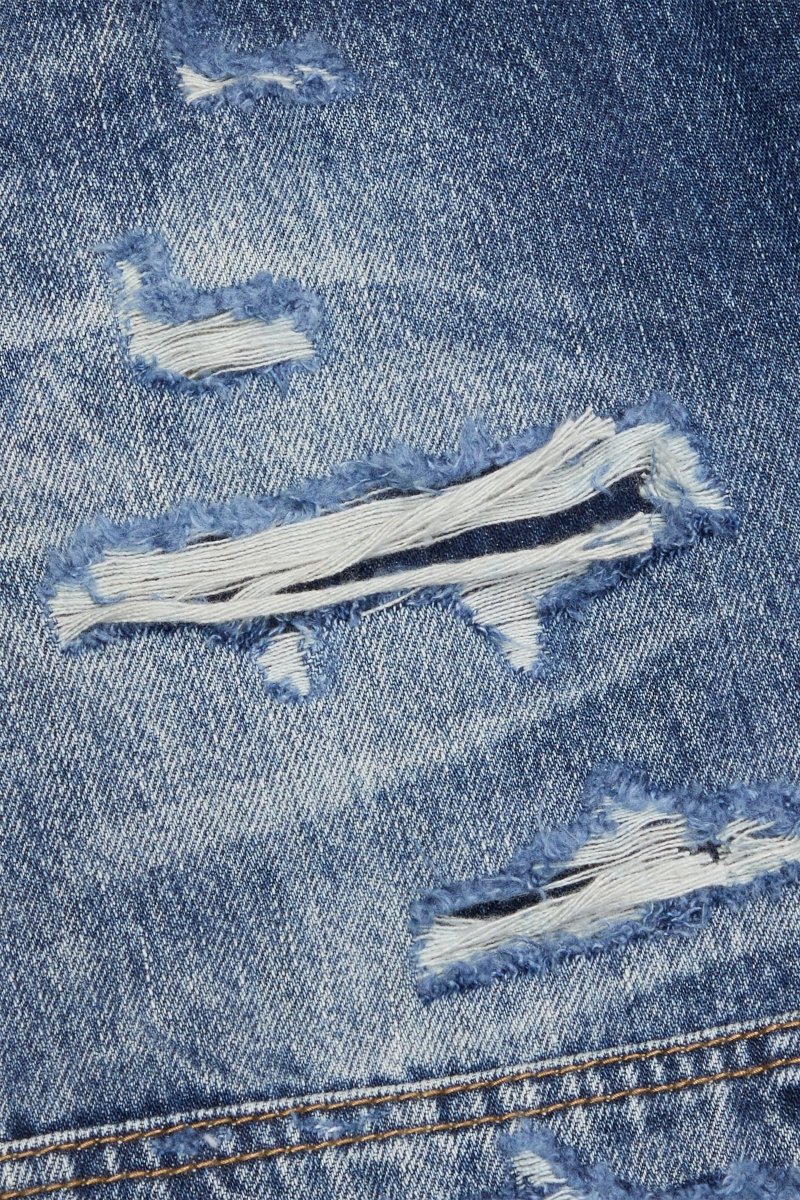 Valabasas Distressed Jeans - Straight Fit Dark Blue - Image 3
