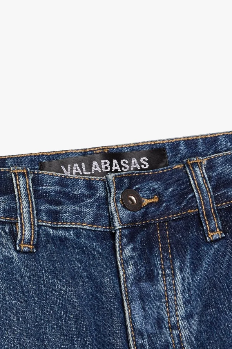Valabasas Distressed Jeans - Straight Fit Dark Blue - Image 5