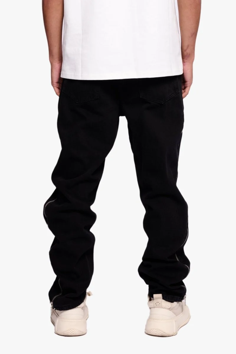 Valabasas Zipper Jeans - Exposed Panel Black/Black - Image 7