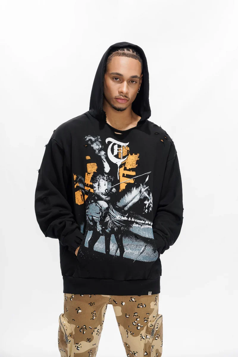 Warrior In The Garden Hoodie Black - Image 5