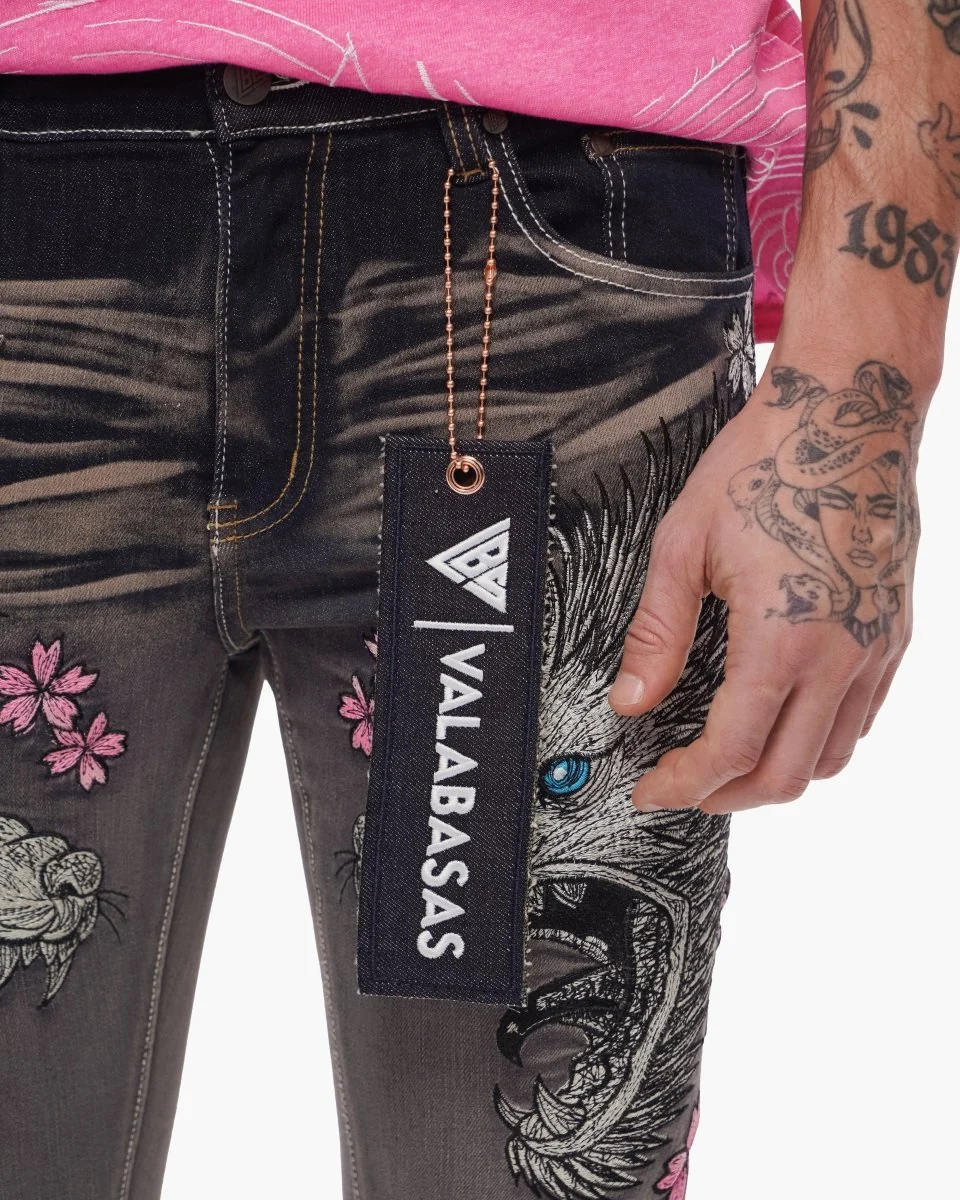 Valabasas Beast Jeans - Stacked Fit Grey Wash - Image 3