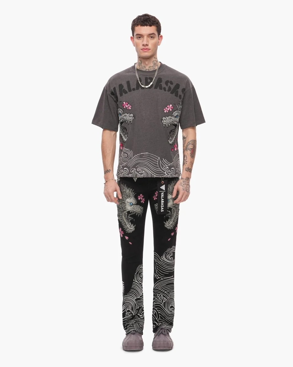 Valabasas Wave Jeans - Stacked Fit Jet Black - Image 10