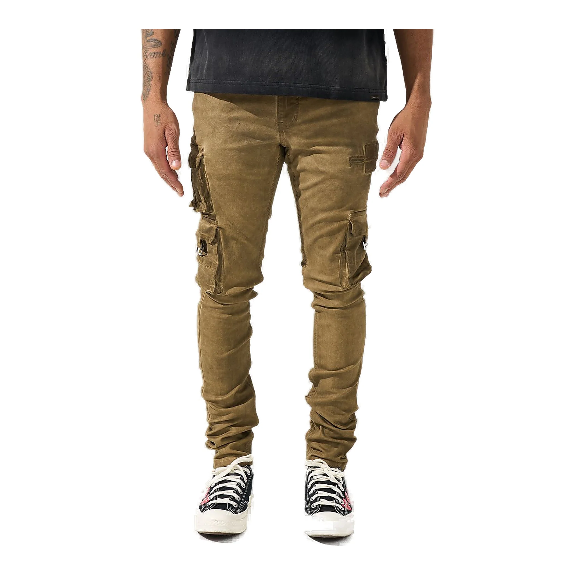 Serenede Tactical Cargo Pants - Slim Fit Brown