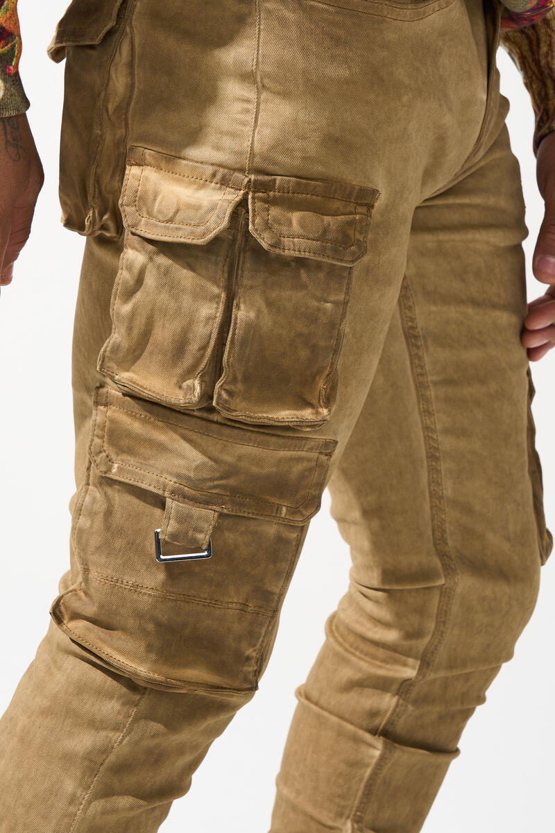 Serenede Tactical Cargo Pants - Slim Fit Brown - Image 6