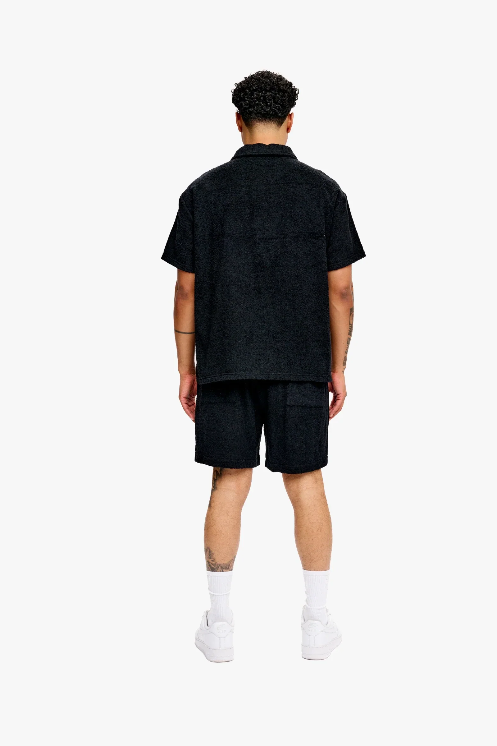 Silnt Chptrs Embroidered Terry Shorts - Elastic Waist Black - Image 7