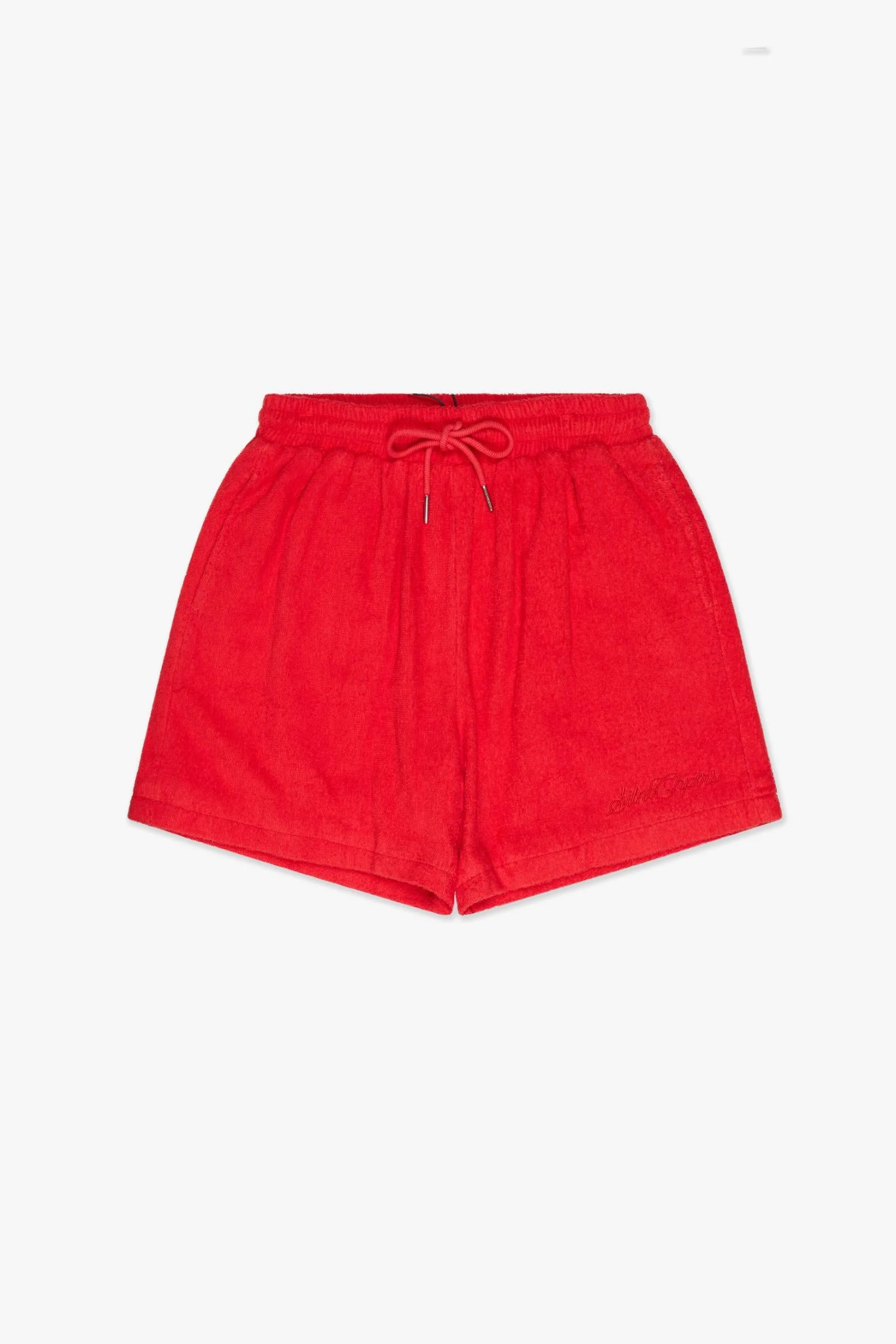 Silnt Chptrs Plush Shorts - Terry Cloth Red - Image 3