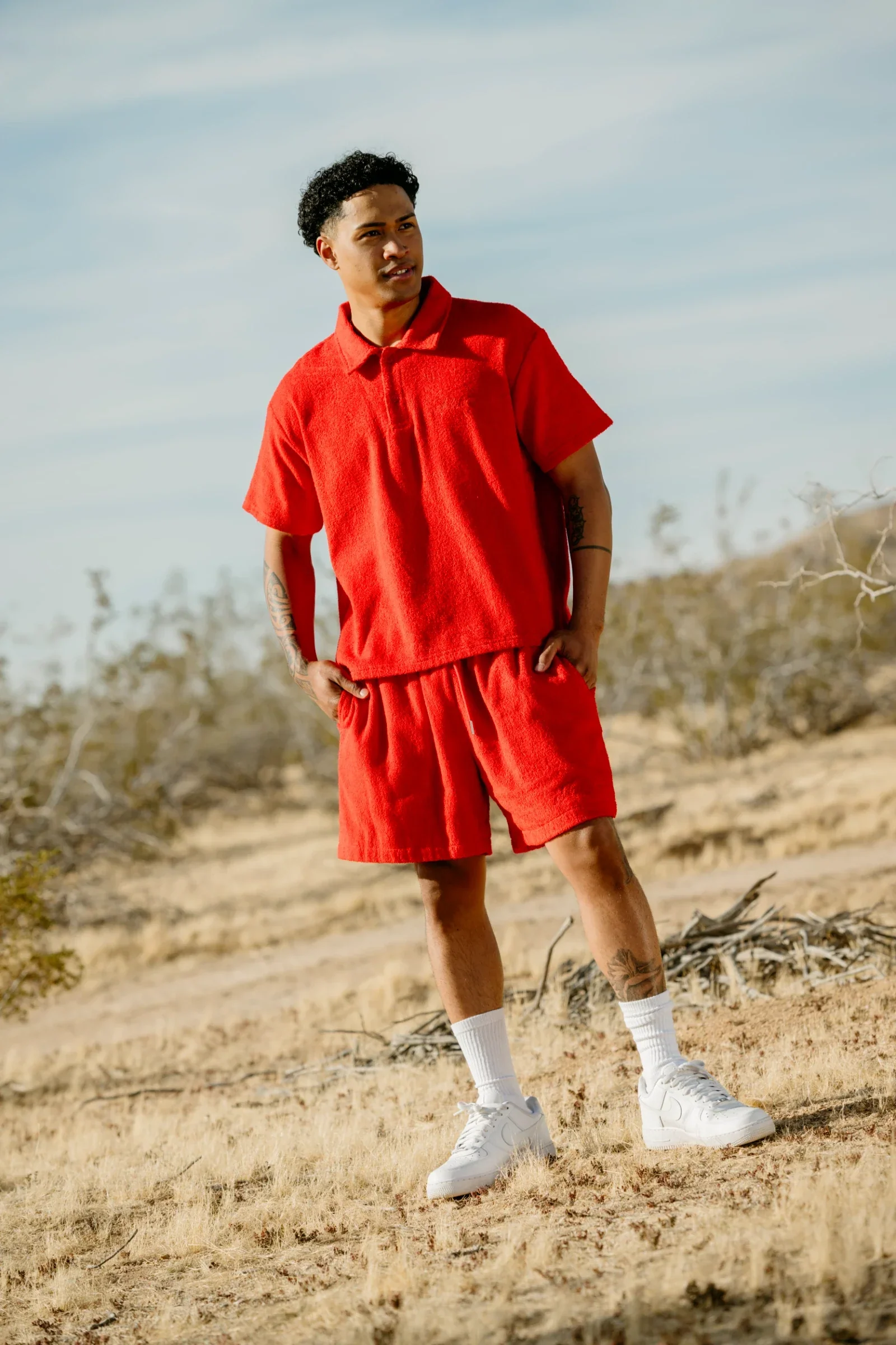 Silnt Chptrs Plush Shorts - Terry Cloth Red - Image 5