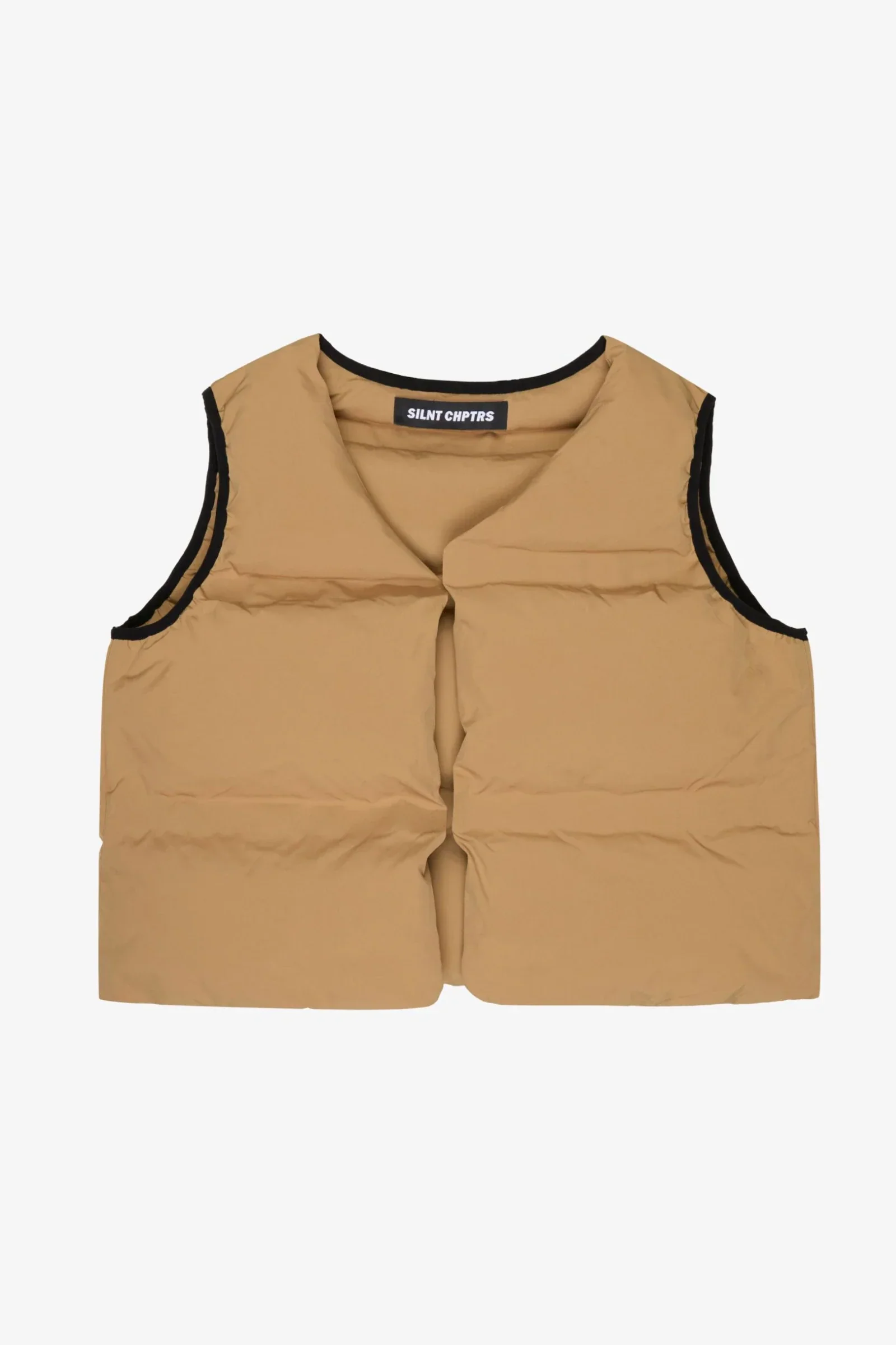 Silnt Chptrs Boxy Vest - Cropped Khaki - Image 3