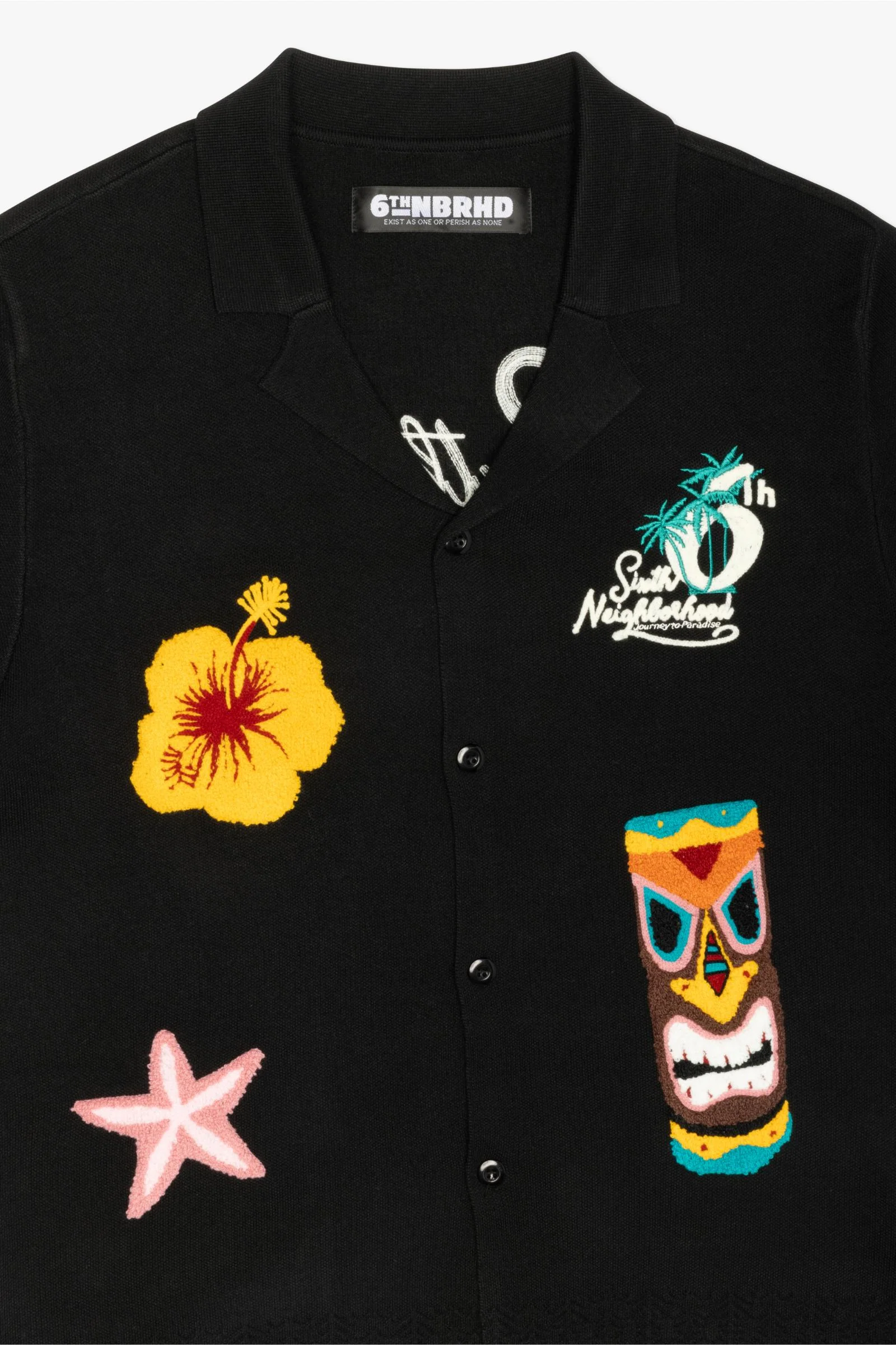 6Th Nbrhd Tropics Men's Shirt Black - Image 13