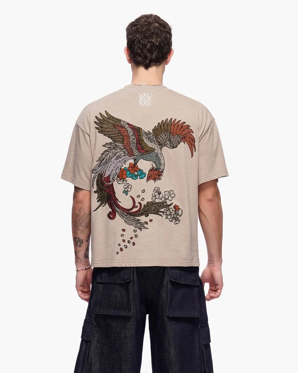 Valabasas Floral T-Shirt - Embroidered Khaki - Image 8