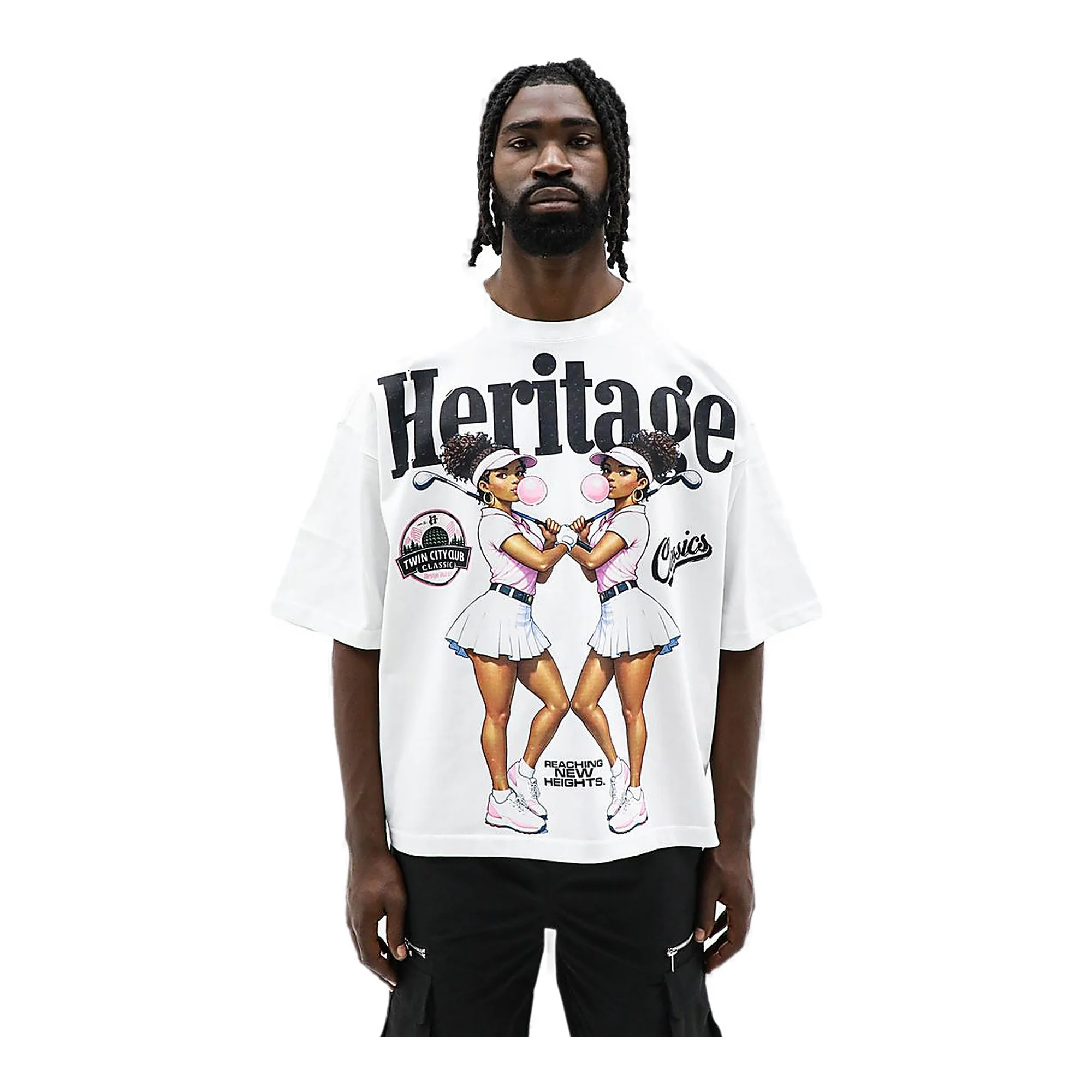 Heights Heritage Tee - Oversized White