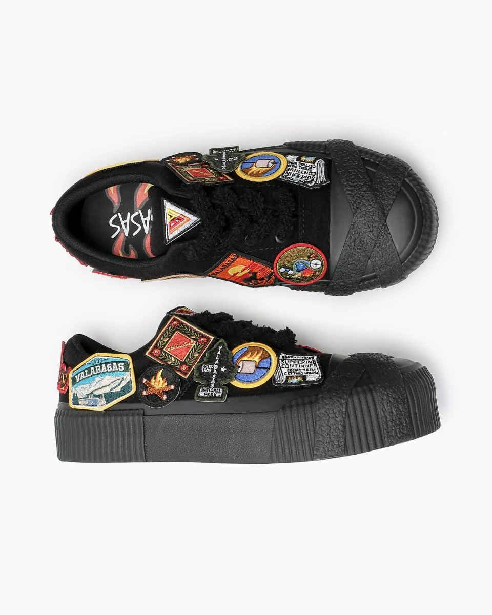 Valabasas Patchwork Shoes - Twisted Overlay Patches Black - Image 2