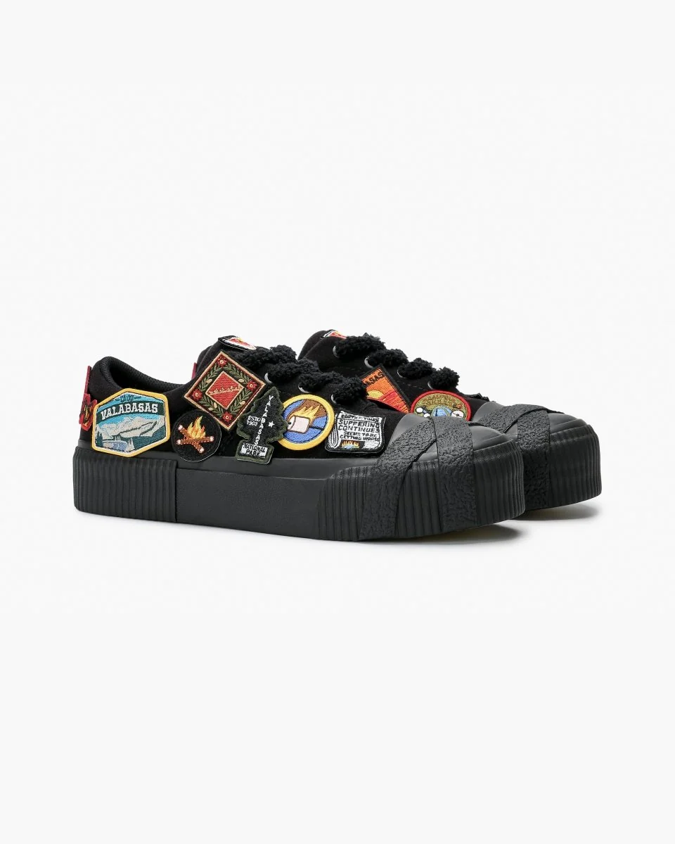 Valabasas Patchwork Shoes - Twisted Overlay Patches Black - Image 5