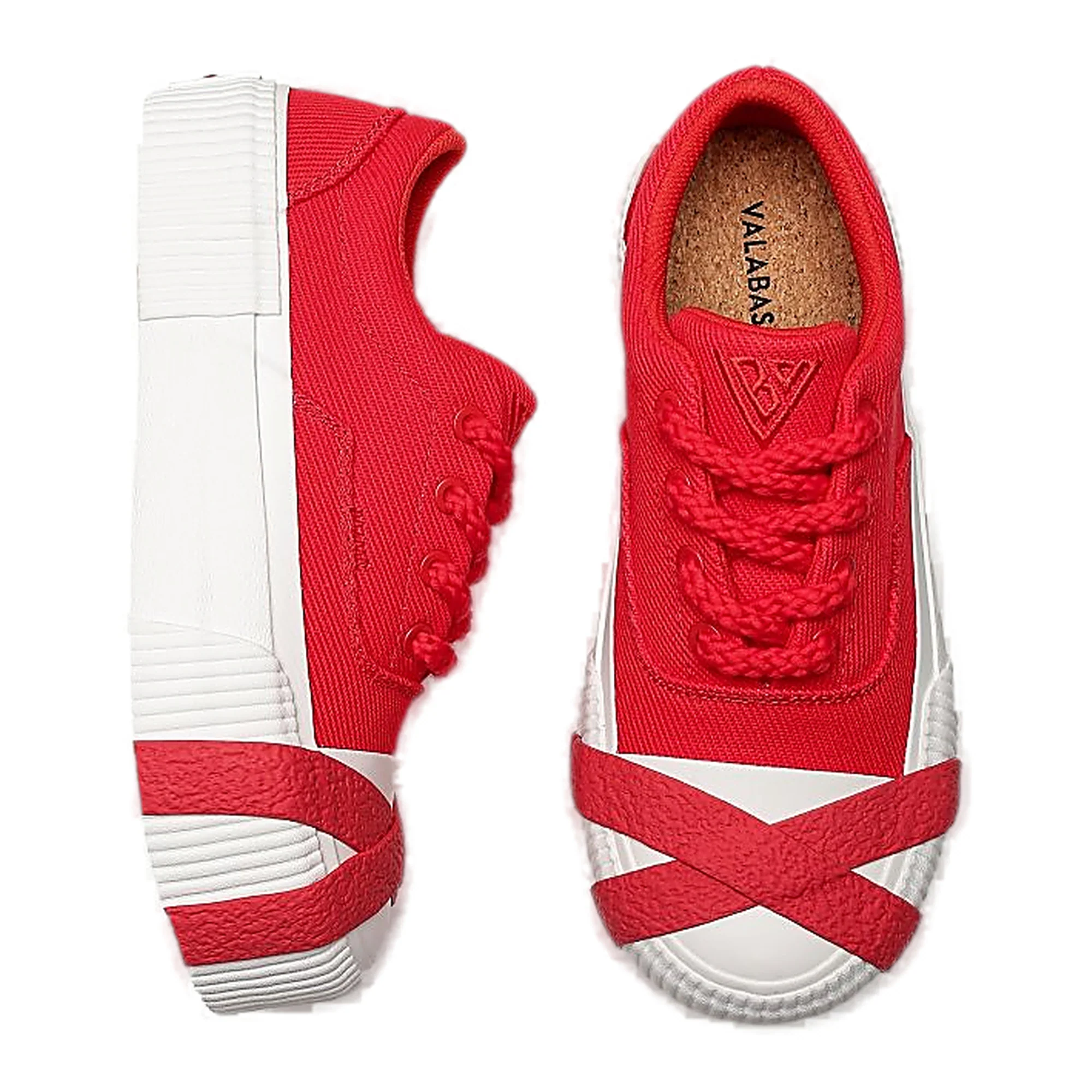 Valabasas Twisted Metal Sneakers - Platform Sole Red / White