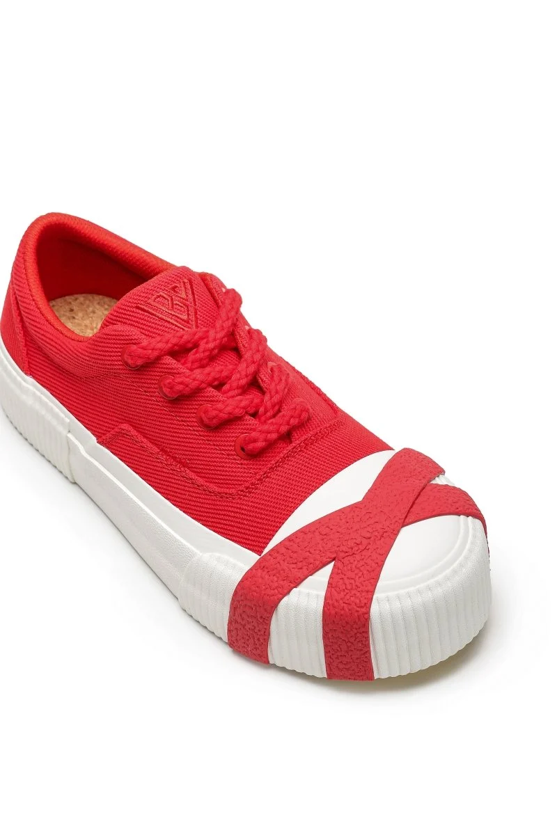 Valabasas Twisted Metal Sneakers - Platform Sole Red / White - Image 4